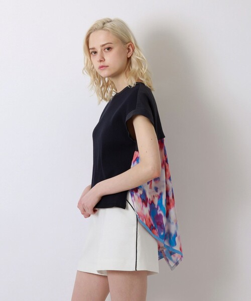 LOVELESS(ラブレス)の「マーブルコンビカットソー(Tシャツ/カットソー・レディース・オフホワイト/ネイビー・34/36)」の1枚目の写真