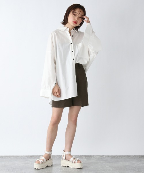 JEANASIS（ジーナシス）の「パイピングショートパンツ/942181（その他パンツ・レディース・ダークブラウン/ライトベージュ/キャメル・FREE）」の4枚目の写真