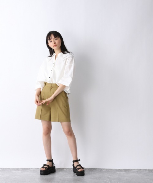 JEANASIS（ジーナシス）の「パイピングショートパンツ/942181（その他パンツ・レディース・ダークブラウン/ライトベージュ/キャメル・FREE）」の17枚目の写真