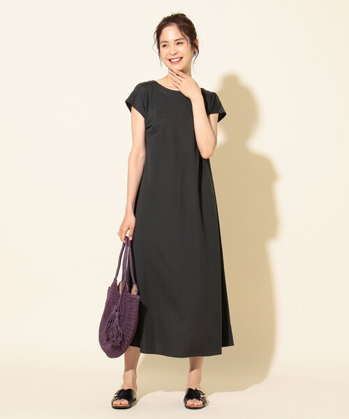 人気デザイナー 優木まおみ着用 ワッシャーリラックス ワンピース 即日出荷