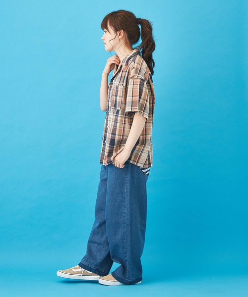 CUBE SUGAR（キューブシュガー）の「先染めチェック オープンカラーシャツ（シャツ/ブラウス・レディース・ネイビー/マルチ/ピンク/イエロー・M）」の12枚目の写真