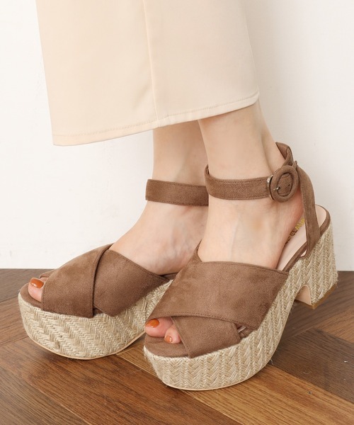 one after another NICE CLAUP(ワンアフターアナザーナイスクラップ)の「ジュートクロス サンダル(サンダル・レディース・ブラック/モカ・S/M/L/LL)」の2枚目の写真