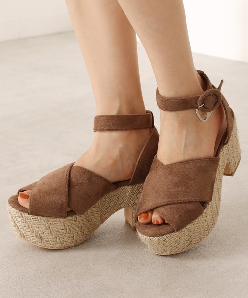 one after another NICE CLAUP(ワンアフターアナザーナイスクラップ)の「ジュートクロス サンダル(サンダル・レディース・ブラック/モカ・S/M/L/LL)」の5枚目の写真