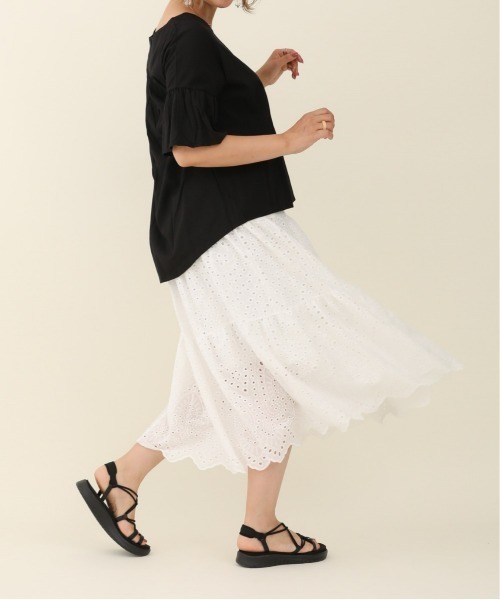 sakishimatokyo（サキシマトーキョー）の「【ZOZO限定】サキシマamp「コットンレースティアードスカート」（スカート・レディース・ホワイト/ブラック/パープル/ブラウン・FREE）」の2枚目の写真