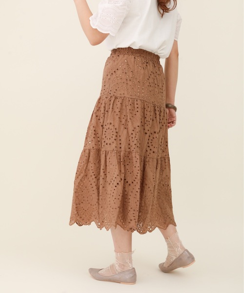 sakishimatokyo（サキシマトーキョー）の「【ZOZO限定】サキシマamp「コットンレースティアードスカート」（スカート・レディース・ホワイト/ブラック/パープル/ブラウン・FREE）」の9枚目の写真