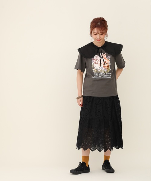 sakishimatokyo（サキシマトーキョー）の「【ZOZO限定】サキシマamp「コットンレースティアードスカート」（スカート・レディース・ホワイト/ブラック/パープル/ブラウン・FREE）」の11枚目の写真