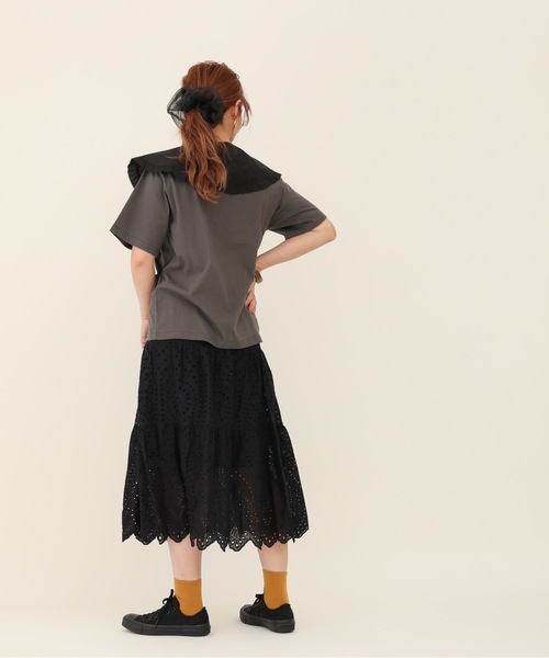 sakishimatokyo（サキシマトーキョー）の「【ZOZO限定】サキシマamp「コットンレースティアードスカート」（スカート・レディース・ホワイト/ブラック/パープル/ブラウン・FREE）」の8枚目の写真