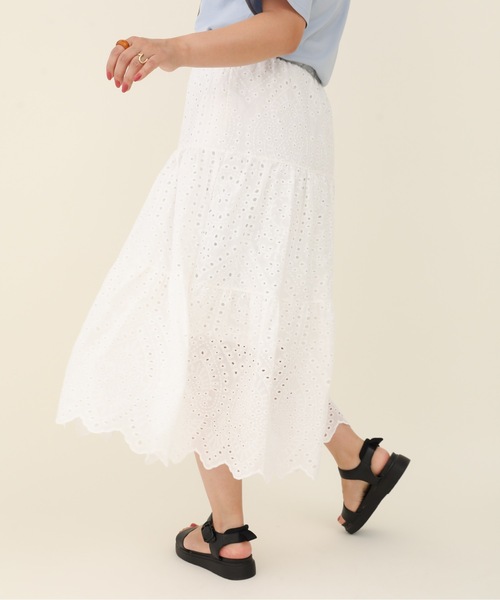 sakishimatokyo（サキシマトーキョー）の「【ZOZO限定】サキシマamp「コットンレースティアードスカート」（スカート・レディース・ホワイト/ブラック/パープル/ブラウン・FREE）」の16枚目の写真