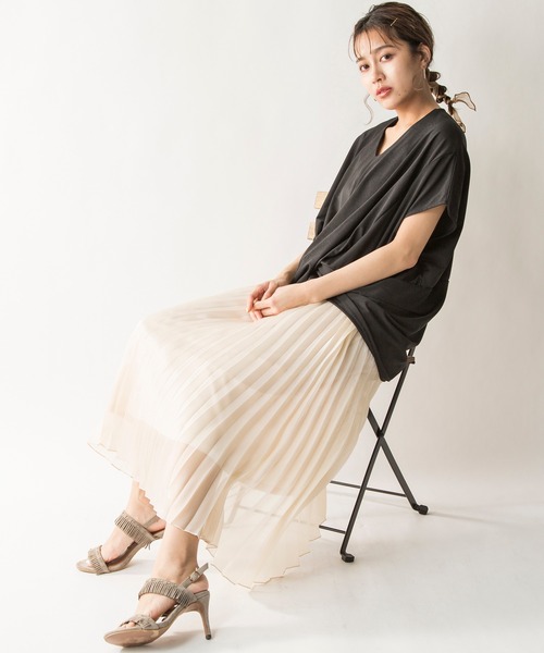 MILLION CARATS（ミリオンカラッツ）の「【STYLE4】フロントドレープカットソー（Tシャツ/カットソー・レディース・ブラック/ベージュ・FREE）」の5枚目の写真