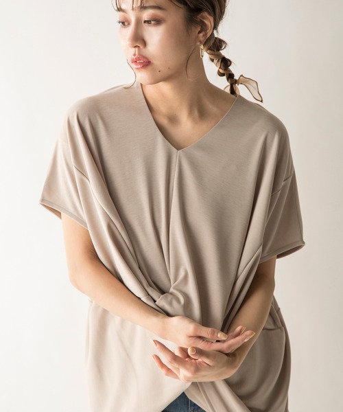 MILLION CARATS（ミリオンカラッツ）の「【STYLE4】フロントドレープカットソー（Tシャツ/カットソー・レディース・ブラック/ベージュ・FREE）」の15枚目の写真