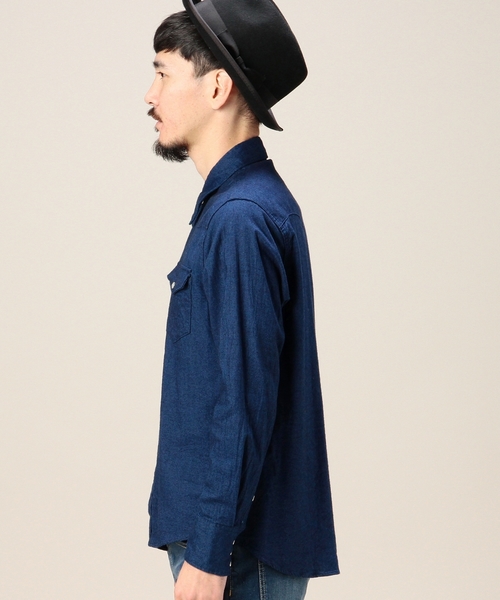 BEAUTY&YOUTH UNITED ARROWS（ビューティーアンドユースユナイテッドアローズ）の「＜SHUTTLE NOTES＞ HB/INDIGO WSTN/シャツ（シャツ/ブラウス・メンズ・ネイビー・SMALL/MEDIUM/LARGE）」の4枚目の写真