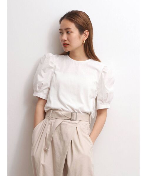 Ungrid（アングリッド）の「【WEB限定】パワショルパフスリーブTee（Tシャツ/カットソー・レディース・ブラック/オフホワイト/グリーン系その他・FREE）」の4枚目の写真