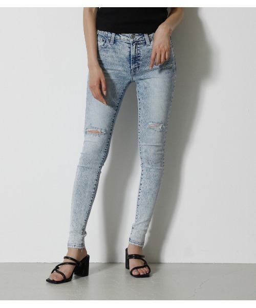 セール Chemical Crash Denim Skinny ケミカルクラッシュデニムスキニー デニムパンツ Azul By Moussy アズール バイマウジー のファッション通販 Zozotown