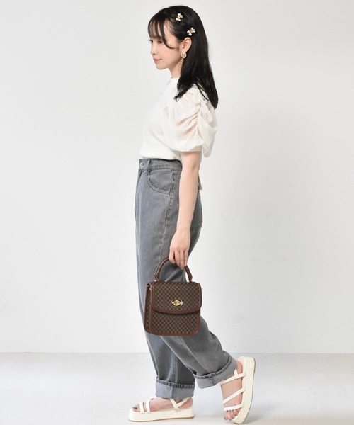 ems excite（エムズエキサイト）の「袖パワショルリブカットソー（Tシャツ/カットソー・レディース・アイボリー/ブルー/ブラック/グリーン/ライトグレー・FREE）」の8枚目の写真