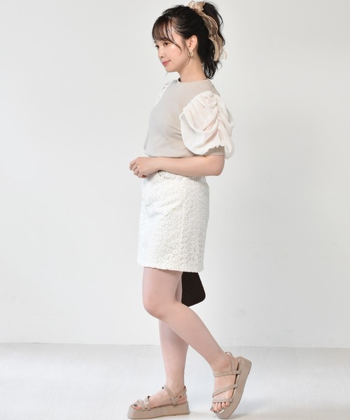 ems excite（エムズエキサイト）の「袖パワショルリブカットソー（Tシャツ/カットソー・レディース・アイボリー/ブルー/ブラック/グリーン/ライトグレー・FREE）」の12枚目の写真