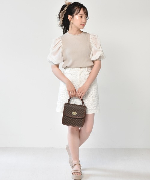 ems excite（エムズエキサイト）の「袖パワショルリブカットソー（Tシャツ/カットソー・レディース・アイボリー/ブルー/ブラック/グリーン/ライトグレー・FREE）」の13枚目の写真