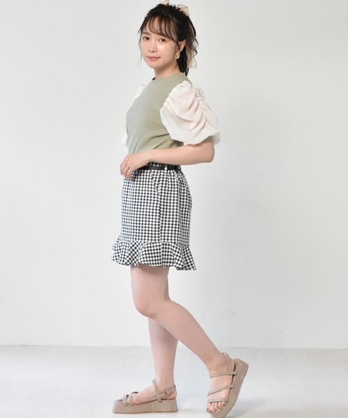 ems excite（エムズエキサイト）の「袖パワショルリブカットソー（Tシャツ/カットソー・レディース・アイボリー/ブルー/ブラック/グリーン/ライトグレー・FREE）」の14枚目の写真