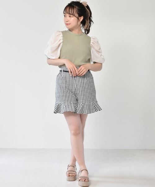 ems excite（エムズエキサイト）の「袖パワショルリブカットソー（Tシャツ/カットソー・レディース・アイボリー/ブルー/ブラック/グリーン/ライトグレー・FREE）」の15枚目の写真