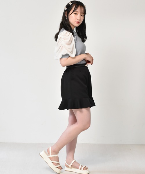 ems excite（エムズエキサイト）の「袖パワショルリブカットソー（Tシャツ/カットソー・レディース・アイボリー/ブルー/ブラック/グリーン/ライトグレー・FREE）」の16枚目の写真