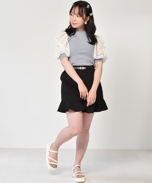 ems excite（エムズエキサイト）の「袖パワショルリブカットソー（Tシャツ/カットソー・レディース・アイボリー/ブルー/ブラック/グリーン/ライトグレー・FREE）」の17枚目の写真