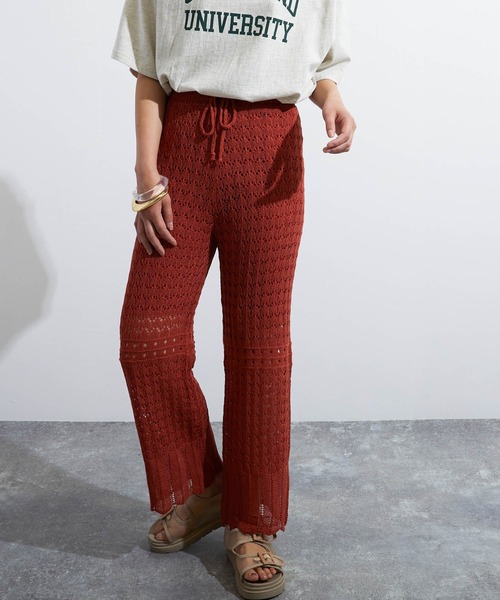 パンツ その他パンツ Lalalalaborn クロシェ編み透かしニットパンツ その他パンツ Lala Born ララボーン のファッション