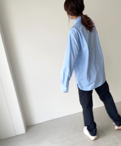 CANAL JEAN（キャナルジーン）の「RCW BLUE LABEL(ブルーレーベル) "OCEANS BIRDS STREETS"ルーズシャツ（シャツ/ブラウス・レディース・ホワイト/ブルー・38）」の7枚目の写真