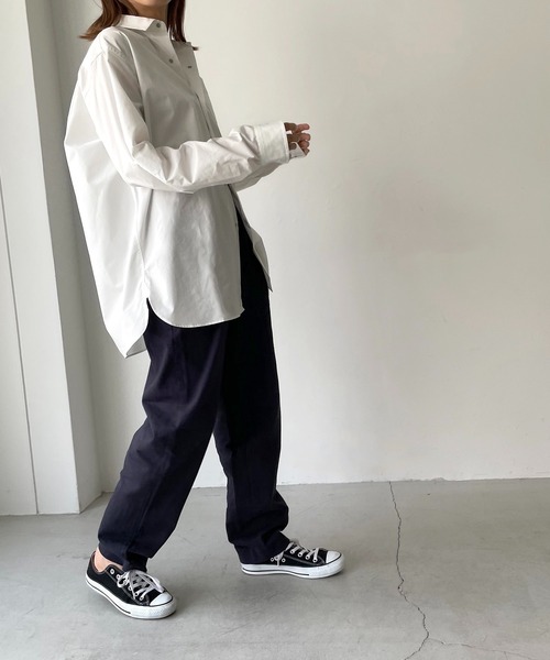 CANAL JEAN（キャナルジーン）の「RCW BLUE LABEL(ブルーレーベル) "OCEANS BIRDS STREETS"ルーズシャツ（シャツ/ブラウス・レディース・ホワイト/ブルー・38）」の9枚目の写真