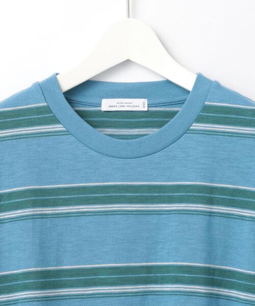green label relaxing（グリーンレーベルリラクシング）の「OLT＜green label relaxing＞スラブボーダー クルーネック 半袖 Tシャツ（Tシャツ/カットソー・メンズ・ライトブルー/オフホワイト・LARGE/X-LARGE/MEDIUM/SMALL）」の8枚目の写真