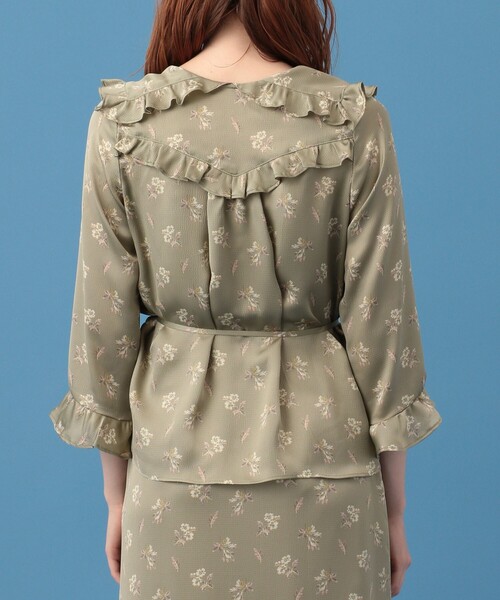 ME COUTURE(ミークチュール)の「ブライトフローラフリルブラウス(シャツ/ブラウス・レディース・ベージュ/オリーブ・FREE)」の9枚目の写真