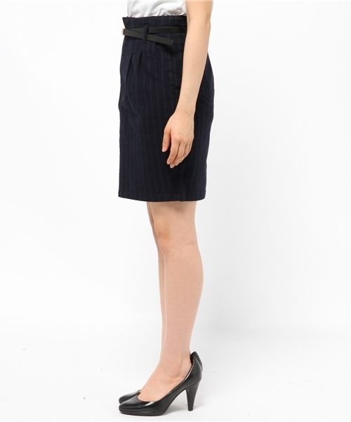 Heather（ヘザー）の「ピンストコクーンスカート　555159（スカート・レディース・ブラック×ホワイト/グリーン系その他/レッド系その他・MEDIUM/SMALL）」の5枚目の写真