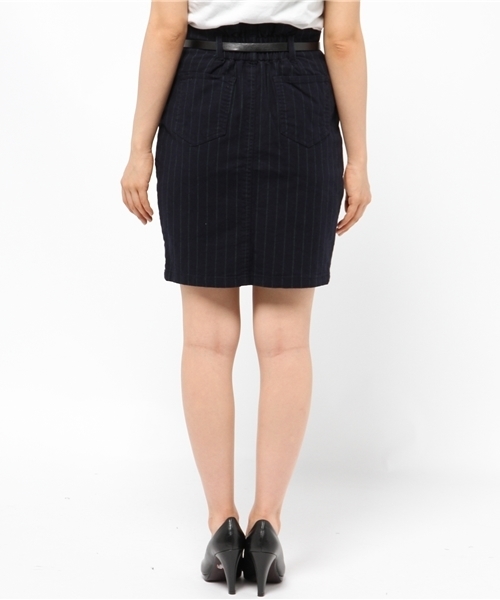 Heather（ヘザー）の「ピンストコクーンスカート　555159（スカート・レディース・ブラック×ホワイト/グリーン系その他/レッド系その他・MEDIUM/SMALL）」の6枚目の写真