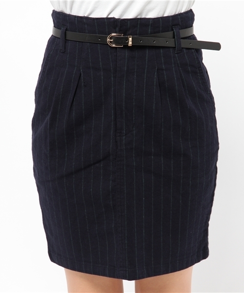 Heather（ヘザー）の「ピンストコクーンスカート　555159（スカート・レディース・ブラック×ホワイト/グリーン系その他/レッド系その他・MEDIUM/SMALL）」の7枚目の写真