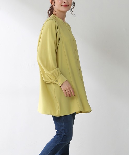 GLACIER（グラシア）の「ボリューム袖ブラウス（シャツ/ブラウス・レディース・ブラック/ライム/モカ/ブルー系その他/アイボリー・S/M/L）」の4枚目の写真