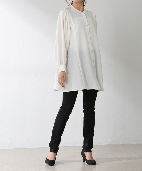 GLACIER（グラシア）の「ボリューム袖ブラウス（シャツ/ブラウス・レディース・ブラック/ライム/モカ/ブルー系その他/アイボリー・S/M/L）」の6枚目の写真