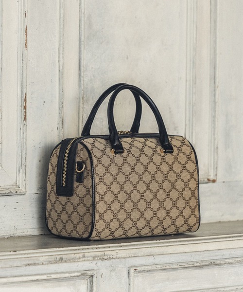 Andemiu(アンデミュウ)の「スクエアボストンバッグ217755(ボストンバッグ・レディース・ブラウン/マルチ/その他/ベージュ/ネイビー・FREE)」の5枚目の写真