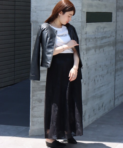 libelle more(リベル モア)の「フェイクレザー ノーカラージャケット(ノーカラージャケット・レディース・ブラック/ベージュ/アイボリー・M/L)」の6枚目の写真