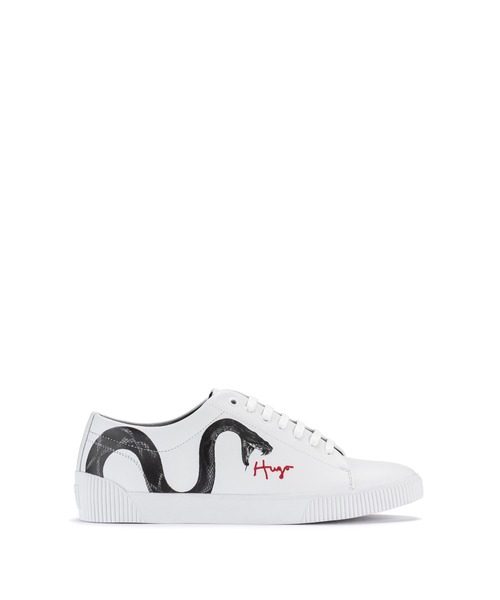 HUGO（ヒューゴ）の「HUGOハンドライトロゴ＆スネークモチーフ レザースニーカー（スニーカー・メンズ・ホワイト・44/40/41/42/43/39）」の3枚目の写真