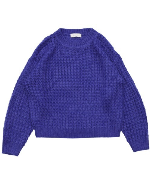 select MOCA(セレクトモカ)の「2021 AW クルーネックワッフル編みニット(ニット/セーター・レディース・ブルー/グリーン・FREE)」の6枚目の写真