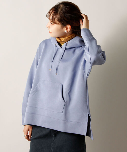 fredy emue（フレディエミュ）の「ダンボールニット フーディ（パーカー・レディース・パープル/ブラウン/アイボリー/グレイッシュブルー・38）」の9枚目の写真