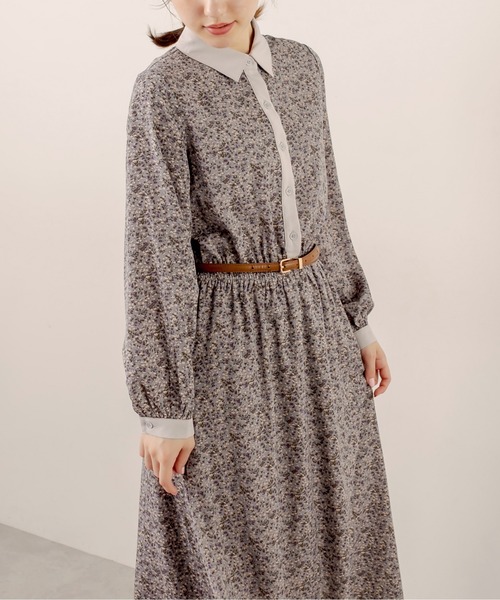 OLIVE des OLIVE（オリーブデオリーブ）の「【人気アイテム再入荷】ベルト付クレリックシャツワンピース（ワンピース・レディース・ブラック/サックスブルー/ブラウン/ダークブラウン/ライトブラウン/スミクロ/グリーン・FREE）」の19枚目の写真