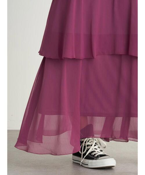 earth music&ecology(アースミュージックアンドエコロジー)の「フリルティアードスカート *(スカート・レディース・ブラック/パープル/ドット・FREE)」の10枚目の写真