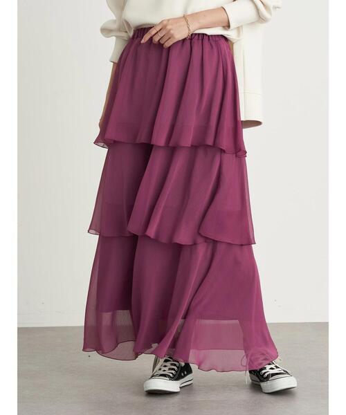 earth music&ecology(アースミュージックアンドエコロジー)の「フリルティアードスカート *(スカート・レディース・ブラック/パープル/ドット・FREE)」の13枚目の写真