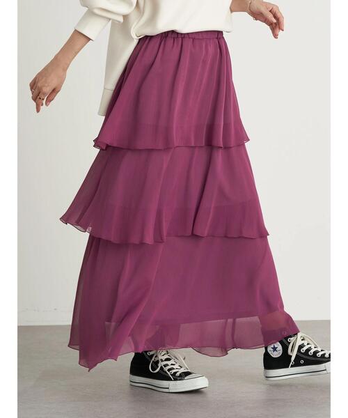 earth music&ecology(アースミュージックアンドエコロジー)の「フリルティアードスカート *(スカート・レディース・ブラック/パープル/ドット・FREE)」の16枚目の写真