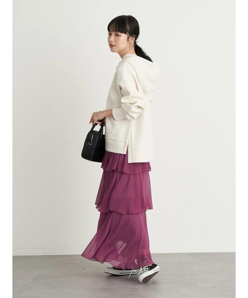 earth music&ecology(アースミュージックアンドエコロジー)の「フリルティアードスカート *(スカート・レディース・ブラック/パープル/ドット・FREE)」の15枚目の写真