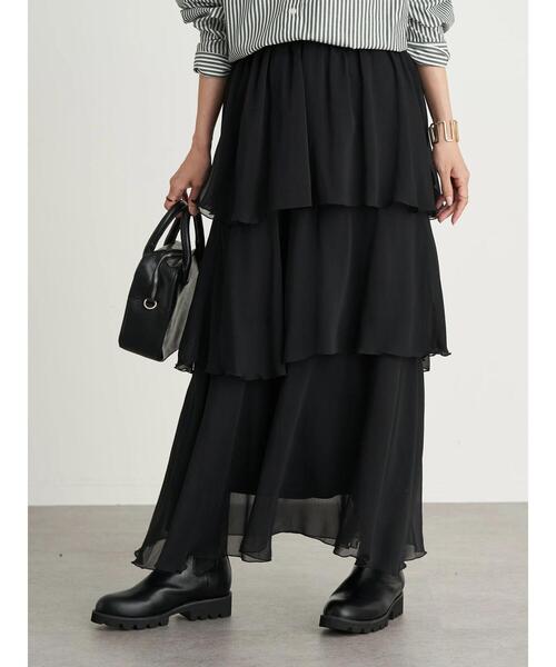 earth music&ecology(アースミュージックアンドエコロジー)の「フリルティアードスカート *(スカート・レディース・ブラック/パープル/ドット・FREE)」の12枚目の写真