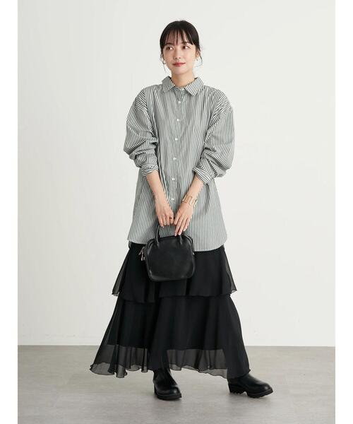 earth music&ecology(アースミュージックアンドエコロジー)の「フリルティアードスカート *(スカート・レディース・ブラック/パープル/ドット・FREE)」の9枚目の写真