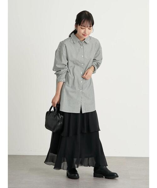 earth music&ecology(アースミュージックアンドエコロジー)の「フリルティアードスカート *(スカート・レディース・ブラック/パープル/ドット・FREE)」の17枚目の写真