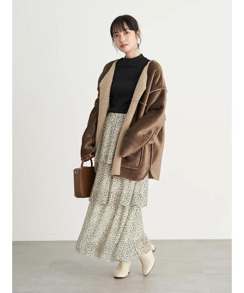 earth music&ecology(アースミュージックアンドエコロジー)の「フリルティアードスカート *(スカート・レディース・ブラック/パープル/ドット・FREE)」の21枚目の写真