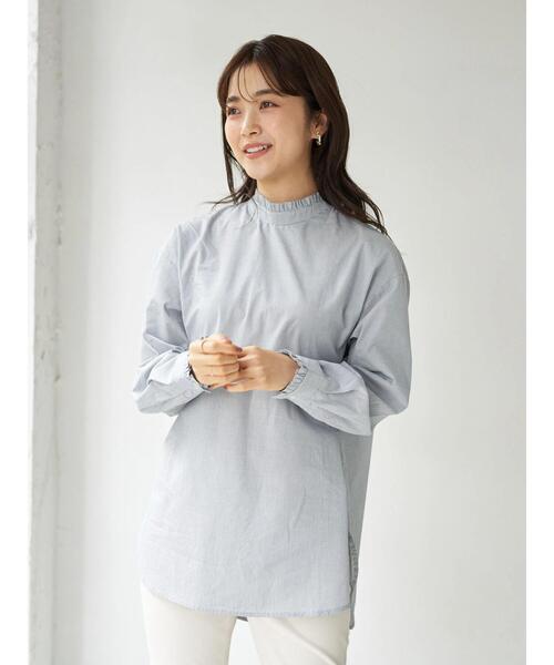 earth music&ecology(アースミュージックアンドエコロジー)の「スタンドフリルシャツ *(シャツ/ブラウス・レディース・オフホワイト/ブラック/ストライプ/その他9・FREE)」の9枚目の写真