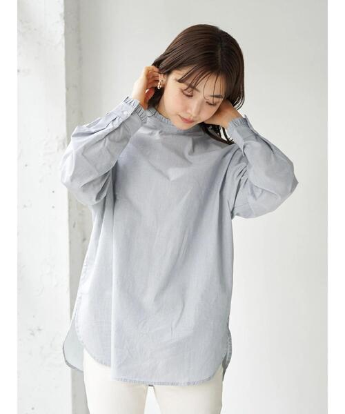 earth music&ecology(アースミュージックアンドエコロジー)の「スタンドフリルシャツ *(シャツ/ブラウス・レディース・オフホワイト/ブラック/ストライプ/その他9・FREE)」の10枚目の写真